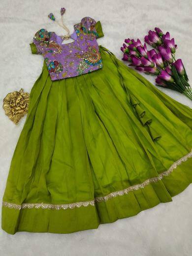 NEW LAUNCING KIDS LEHENGA CHOLI Cosmos silk Surat kids party wear wholesale